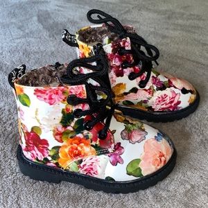 Floral Print Toddler Girl Boots